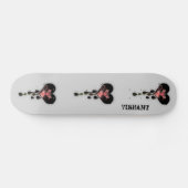 VIBRANT Black & Pink Heart Design Girls Skateboard (Horizontaal)