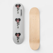 VIBRANT Black & Pink Heart Design Girls Skateboard (Voorkant)