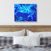 Vibrant blauw en Blauwgroen anjerventiel Canvas Afdruk (Insitu (Slaapkamer))