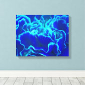 Vibrant blauw en Blauwgroen anjerventiel Canvas Afdruk (Insitu (Houten vloer))