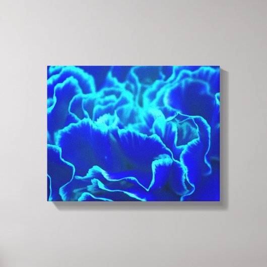 Vibrant blauw en Blauwgroen anjerventiel Canvas Afdruk (Voorkant)