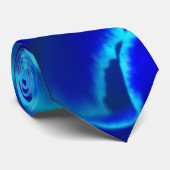 Vibrant blauw en Blauwgroen anjerventiel Stropdas (Opgerold)