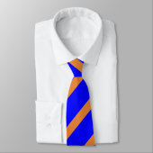 Vibrant blauw en Oranje Stripe patroon Stropdas (Gebonden)
