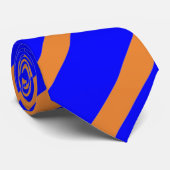Vibrant blauw en Oranje Stripe patroon Stropdas (Opgerold)