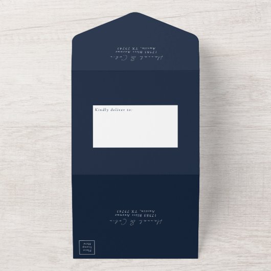 Vibrant Blauw Oranje Rood Botanisch All In One Uitnodiging (Buitenkant)