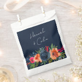 Vibrant Blauw Oranje Rood Botanisch Bedankzakje (Geknipt)