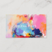 Vibrant blauw oranje roze Matig Abstract schilderi Visitekaartje (Voorkant)