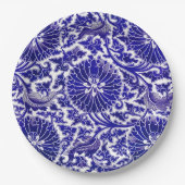 Vibrant blauw sierdesign papieren bordje (Voorkant)