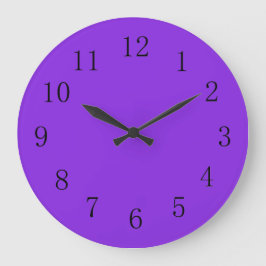 Vibrant Blauw Violet Vaste kleur Grote Klok