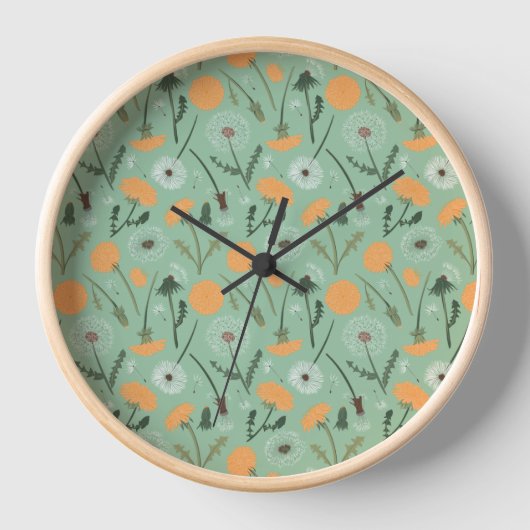 Vibrant Blauwgroen Sinaasappel Dandelion Botanisch (Voorkant)