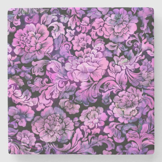 VIBRANT BLOEMPATROON Stone Onderzetter (Voorkant)