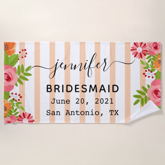 Vibrant Bloom Bachelorette Party Gift Strandlaken (Voorkant)