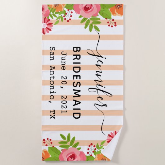 Vibrant Bloom Bachelorette Party Gift Strandlaken (Voorkant)