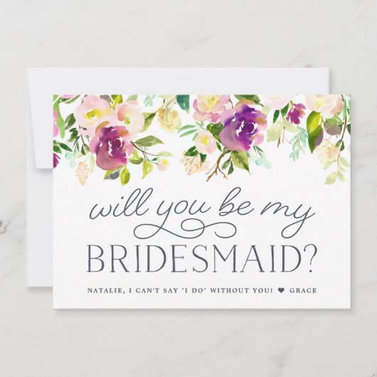 Vibrant Bloom | Bent u mijn Bridesmaid-Kaart? Kaart (Voorkant)