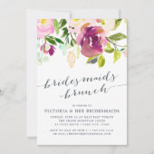 Vibrant Bloom Bridesmaids Brunch Invitation Kaart (Voorkant)