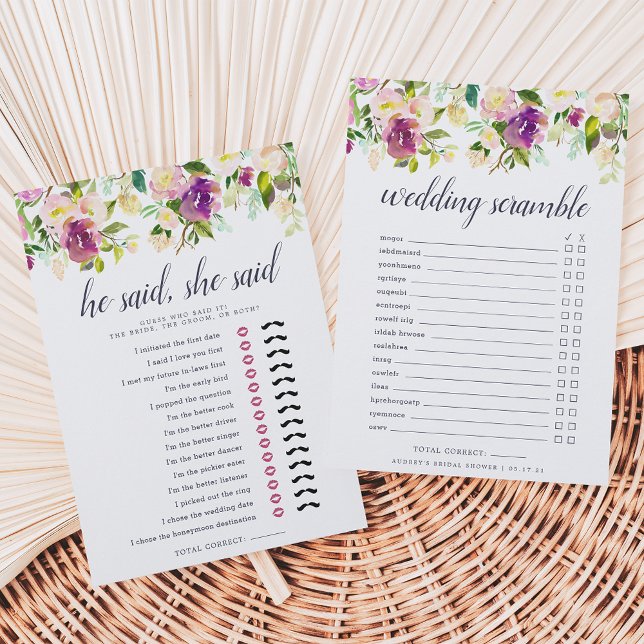 Vibrant Bloom Dubbelzijdig Bruidsfeest Spel (Creator heeft geüpload)