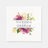 Vibrant Bloom | Floral Personalized Wedding Servet (Voorkant)