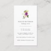 Vibrant Bloom | Moderne Waterverf — Floral — verti Visitekaartje (Achterkant)