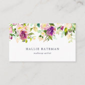 Vibrant Bloom | Moderne Waterverf Floral Visitekaartje (Voorkant)