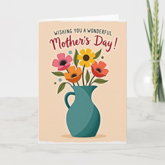 Vibrant Bloom Mothers Day Card Kaart (Voorkant)