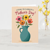 Vibrant Bloom Mothers Day Card Kaart (Gele Bloem)