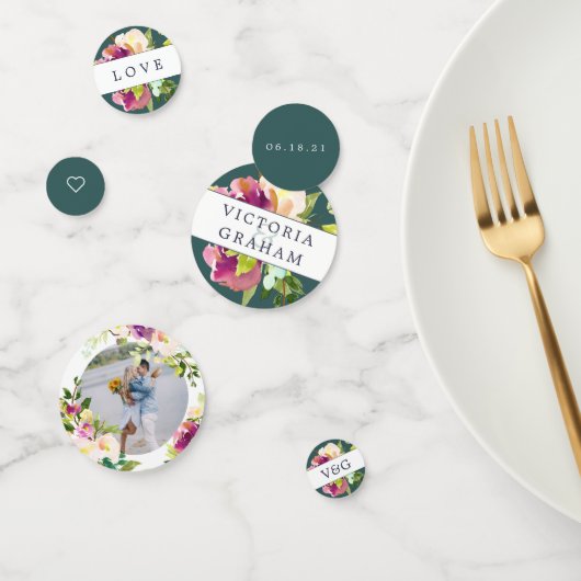 Vibrant Bloom persoonlijke bruiloft Confetti (Groep)