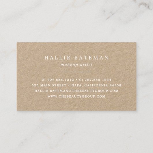 Vibrant Bloom | Rustic Kraft Floral Visitekaartje (Achterkant)