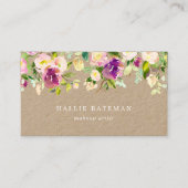 Vibrant Bloom | Rustic Kraft Floral Visitekaartje (Voorkant)