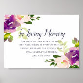 Vibrant Bloom Trouwherdenkingstekstbord Poster (Voorkant)