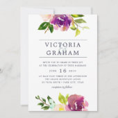 Vibrant Bloom | Uitnodiging tot Waterverf bruiloft (Voorkant)