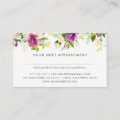 Vibrant Bloom | Waterverf Floral Appointment Card Afsprakenkaartje (Achterkant)