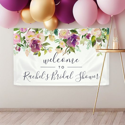 Vibrant Bloom | Waterverf Floral Shower Welkom Spandoek