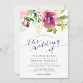 Vibrant Bloom Waterverf Floral Weddenschap Kaart (Voorkant)