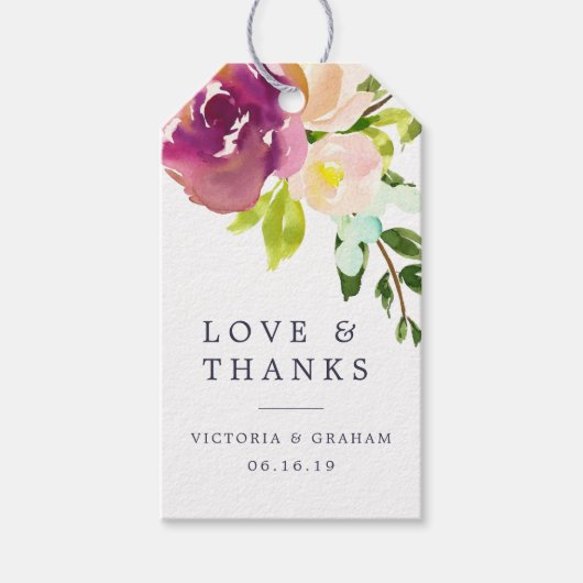 Vibrant Bloom Weddenschap Bedankt Cadeaulabel (Voorkant)