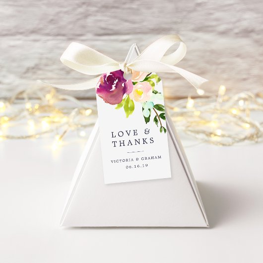 Vibrant Bloom Weddenschap Bedankt Cadeaulabel