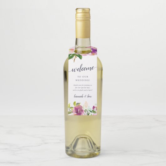 Vibrant Bloom Weddenschap Welkom Flessenhanger (Op fles)