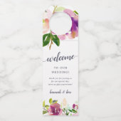 Vibrant Bloom Weddenschap Welkom Flessenhanger (Voorkant)