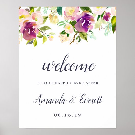 Vibrant Bloom Weddenschap Welkom Poster (Voorkant)