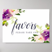 Vibrant Bloom Wedding Favor Sign Poster (Voorkant)