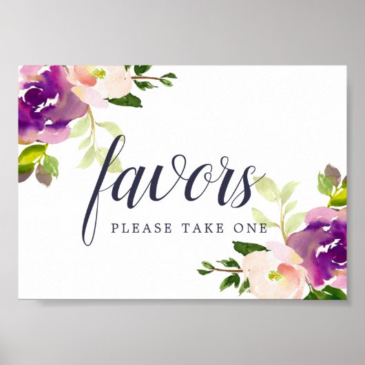Vibrant Bloom Wedding Favor Sign Poster (Voorkant)