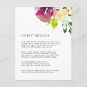 Vibrant Bloom Wedding Guest Details Kaart (Voorkant)
