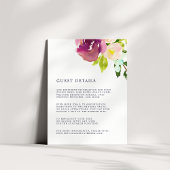 Vibrant Bloom Wedding Guest Details Kaart