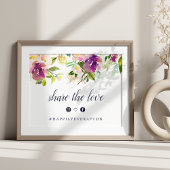 Vibrant Bloom Wedding Hashtag Sign Poster