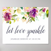 Vibrant Bloom Wedding Sparker Sendoff Sign Poster (Voorkant)