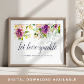 Vibrant Bloom Wedding Sparker Sendoff Sign Poster