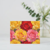 Vibrant Blooming Roses Briefkaart (Staand voorkant)
