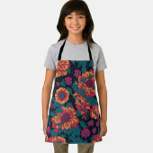 Vibrant Blooms: Een vurige bloemensymfonie Schort (Insitu)