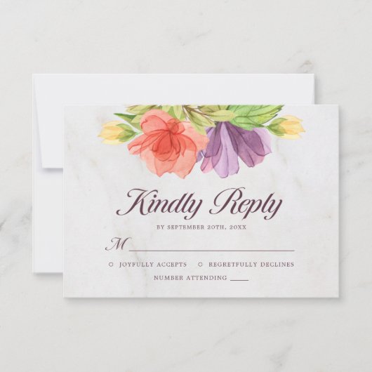 Vibrant Blooms Marble Kindly Antwoord (Voorkant)