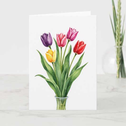 Vibrant Blossom Bouquet Card Kaart (Voorkant)