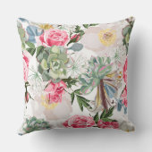 Vibrant Blossoms: Colorful Abstract Flowers Kussen (Achterkant)